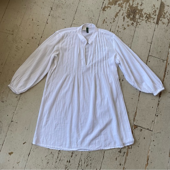 Lauren Ralph Lauren White Poet Boho Peasant Blouse Shirt Tunic Cover-up - Picture 4 of 11